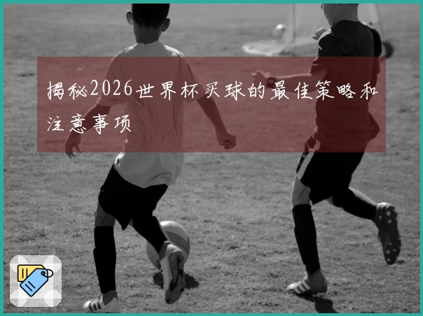 揭秘2026世界杯买球的最佳策略和注意事项