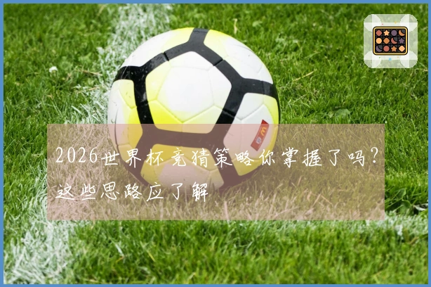 2026世界杯竞猜策略你掌握了吗？这些思路应了解